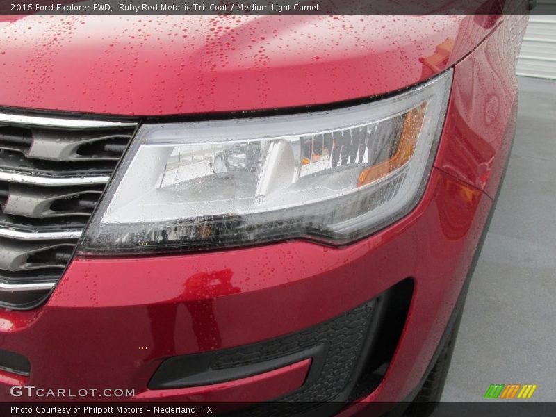 Ruby Red Metallic Tri-Coat / Medium Light Camel 2016 Ford Explorer FWD