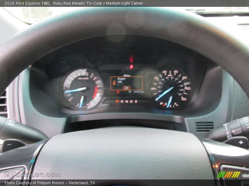 Ruby Red Metallic Tri-Coat / Medium Light Camel 2016 Ford Explorer FWD