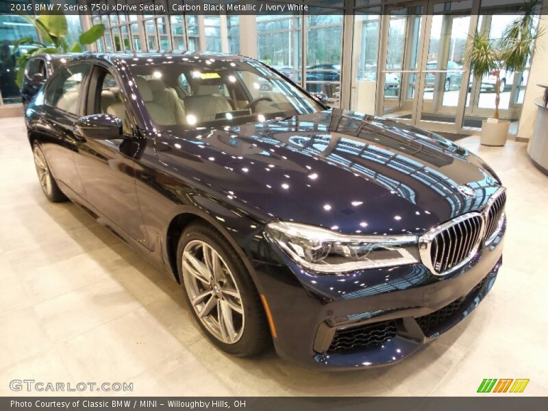 Carbon Black Metallic / Ivory White 2016 BMW 7 Series 750i xDrive Sedan