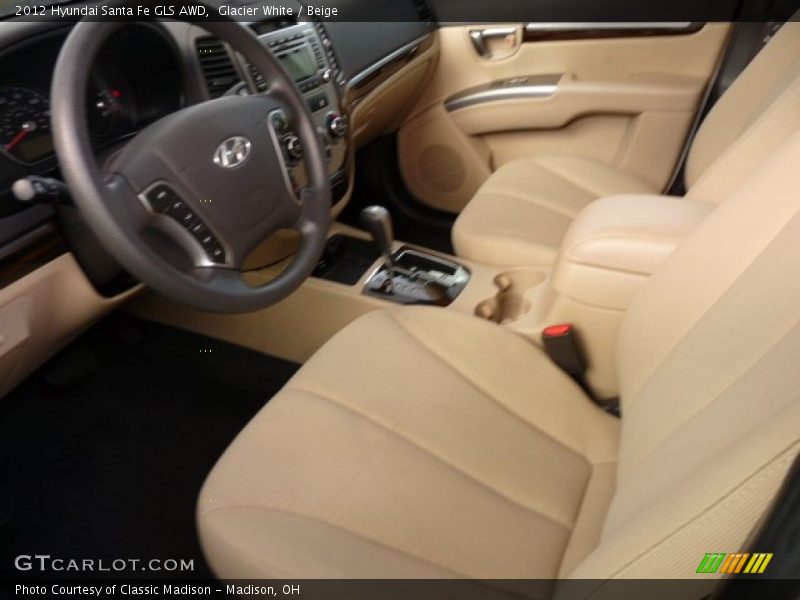Glacier White / Beige 2012 Hyundai Santa Fe GLS AWD