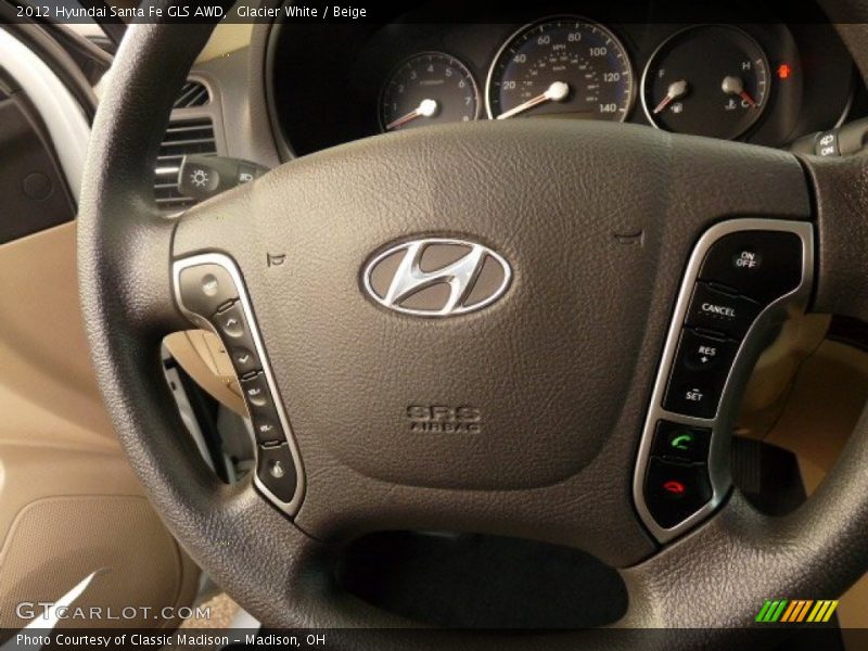 Glacier White / Beige 2012 Hyundai Santa Fe GLS AWD