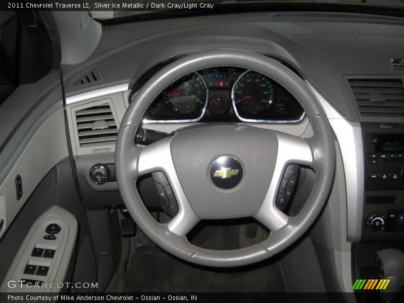 Silver Ice Metallic / Dark Gray/Light Gray 2011 Chevrolet Traverse LS