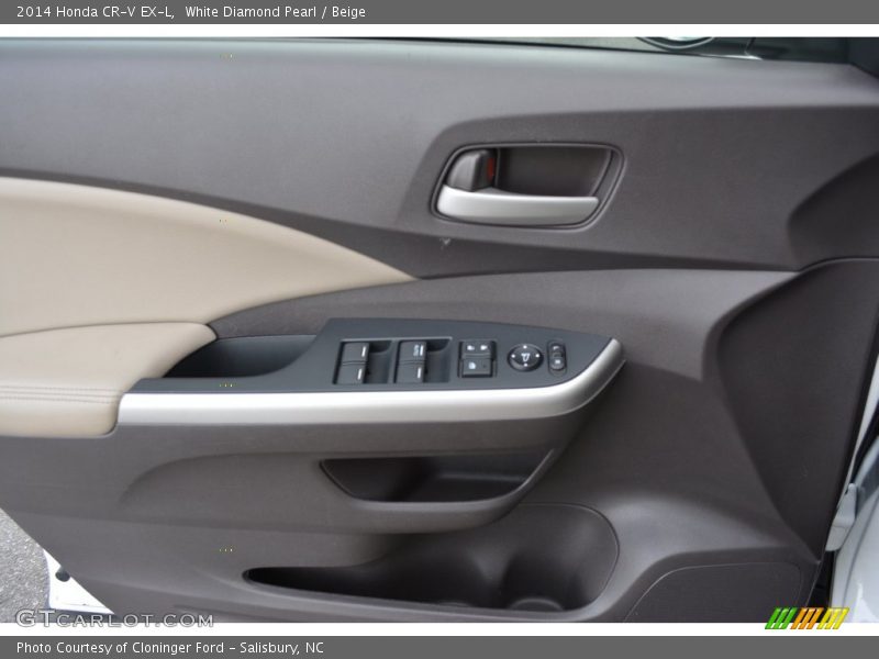 White Diamond Pearl / Beige 2014 Honda CR-V EX-L
