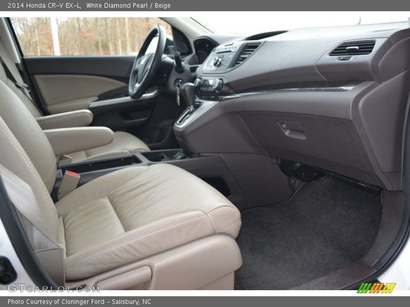 White Diamond Pearl / Beige 2014 Honda CR-V EX-L