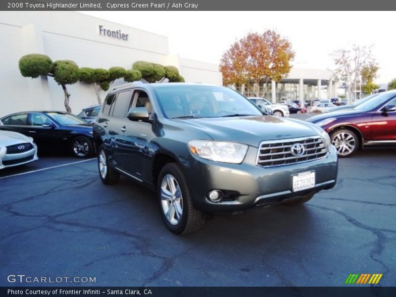 Cypress Green Pearl / Ash Gray 2008 Toyota Highlander Limited