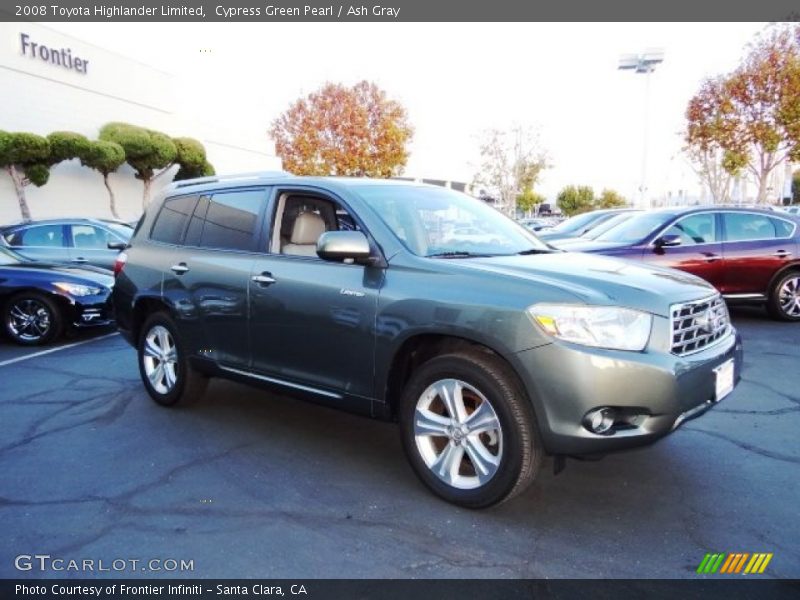 Cypress Green Pearl / Ash Gray 2008 Toyota Highlander Limited