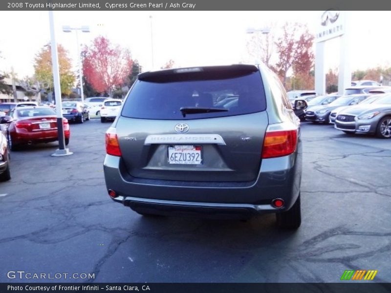 Cypress Green Pearl / Ash Gray 2008 Toyota Highlander Limited