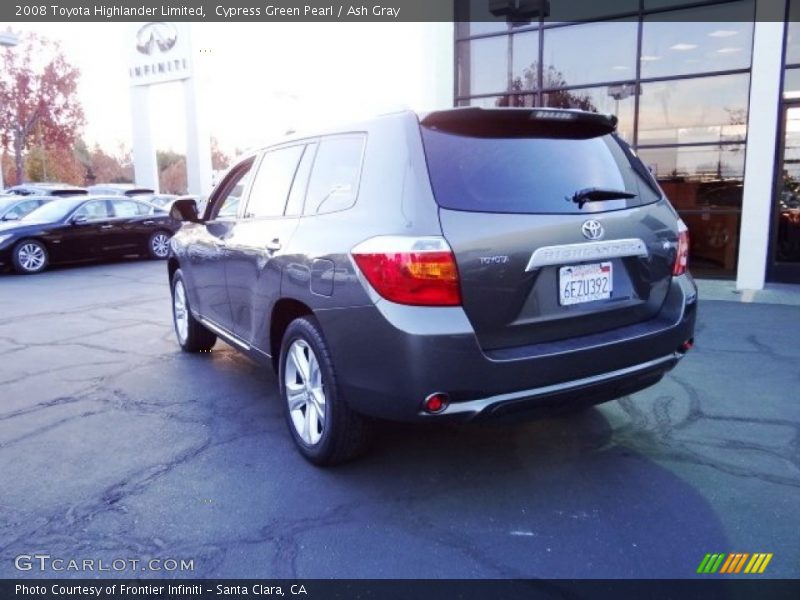 Cypress Green Pearl / Ash Gray 2008 Toyota Highlander Limited