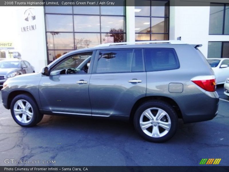 Cypress Green Pearl / Ash Gray 2008 Toyota Highlander Limited