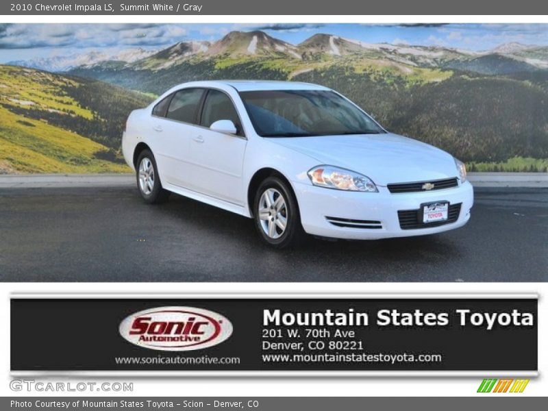 Summit White / Gray 2010 Chevrolet Impala LS