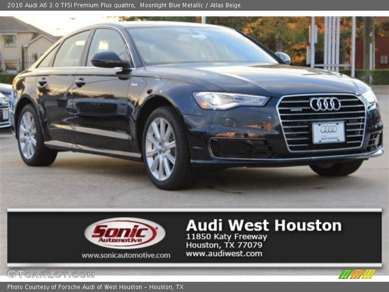 Moonlight Blue Metallic / Atlas Beige 2016 Audi A6 3.0 TFSI Premium Plus quattro