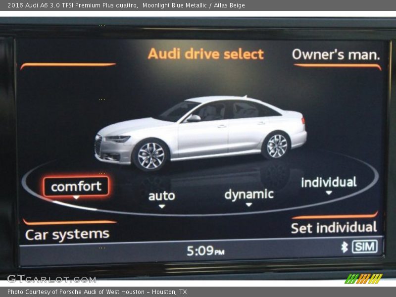 Moonlight Blue Metallic / Atlas Beige 2016 Audi A6 3.0 TFSI Premium Plus quattro