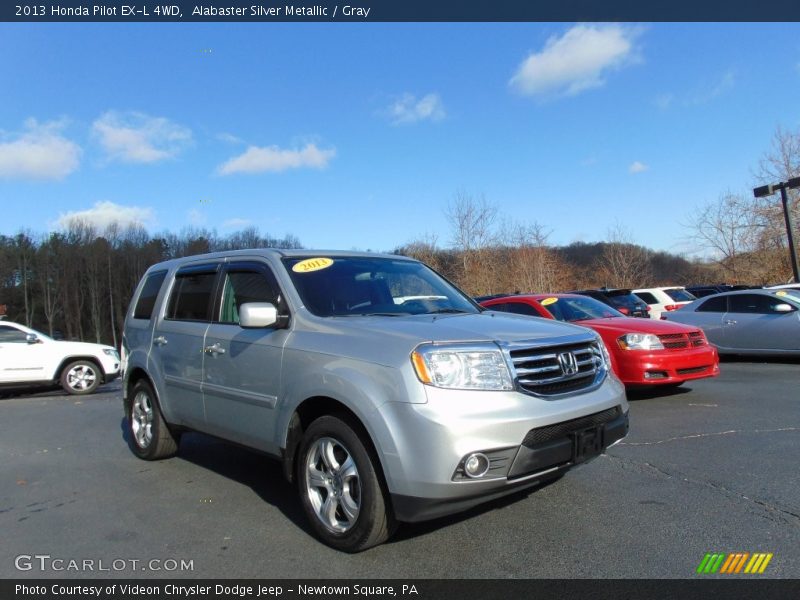 Alabaster Silver Metallic / Gray 2013 Honda Pilot EX-L 4WD