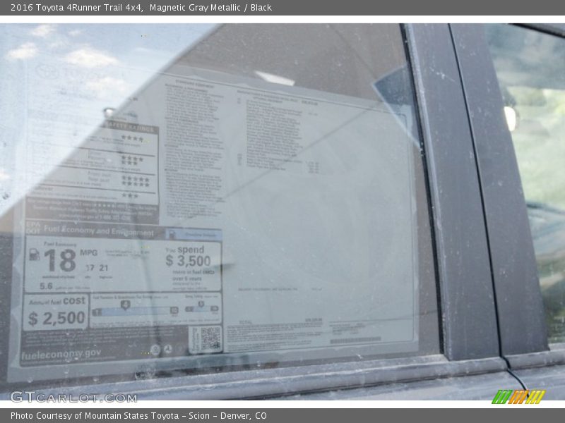 Magnetic Gray Metallic / Black 2016 Toyota 4Runner Trail 4x4