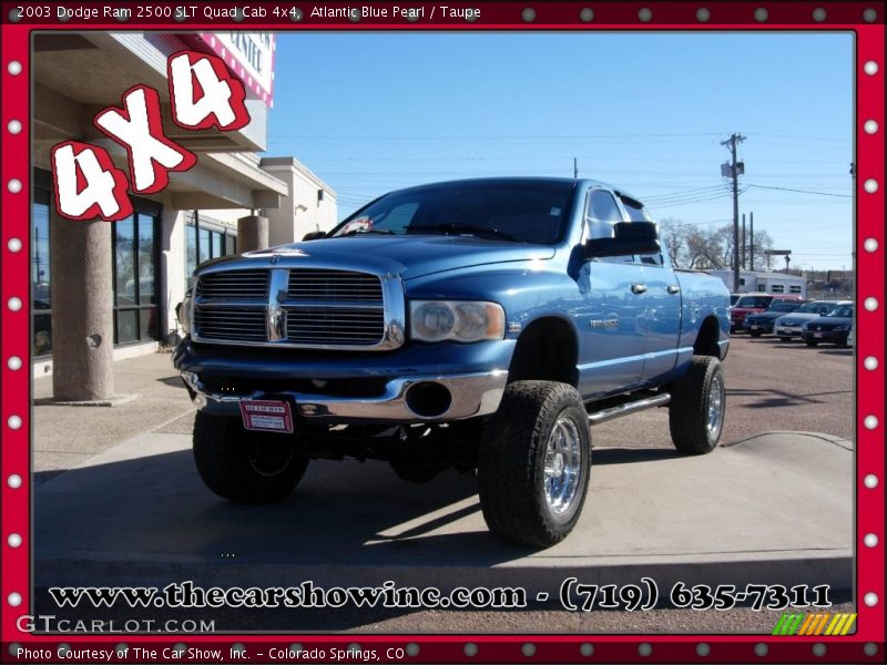 Atlantic Blue Pearl / Taupe 2003 Dodge Ram 2500 SLT Quad Cab 4x4