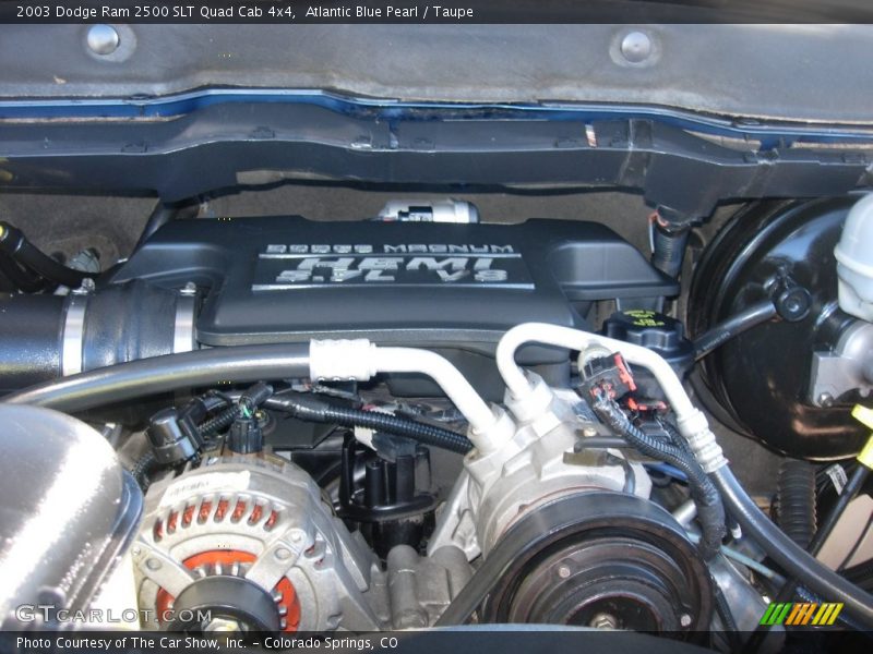 Atlantic Blue Pearl / Taupe 2003 Dodge Ram 2500 SLT Quad Cab 4x4