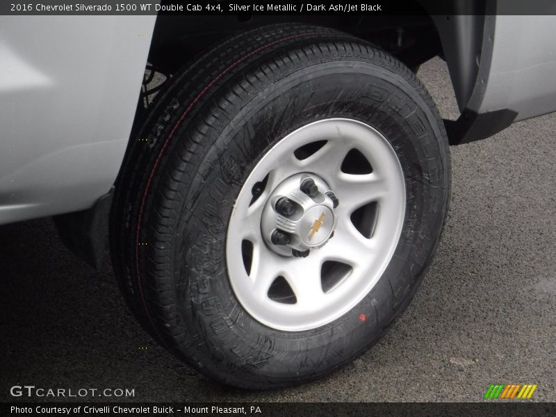 Silver Ice Metallic / Dark Ash/Jet Black 2016 Chevrolet Silverado 1500 WT Double Cab 4x4