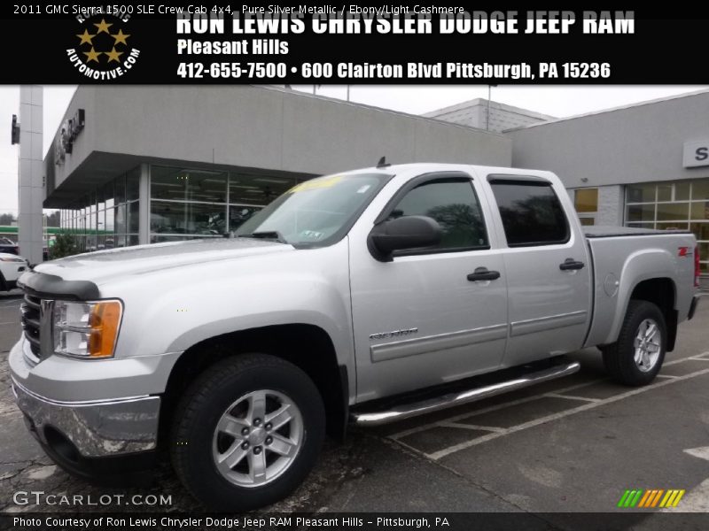 Pure Silver Metallic / Ebony/Light Cashmere 2011 GMC Sierra 1500 SLE Crew Cab 4x4