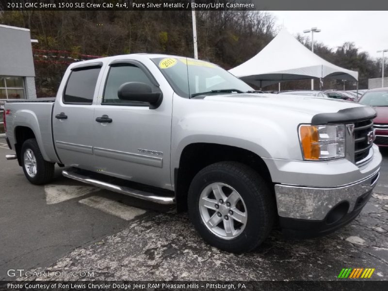 Pure Silver Metallic / Ebony/Light Cashmere 2011 GMC Sierra 1500 SLE Crew Cab 4x4