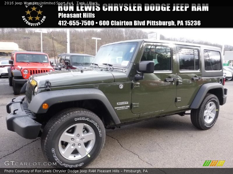 Tank / Black 2016 Jeep Wrangler Unlimited Sport 4x4