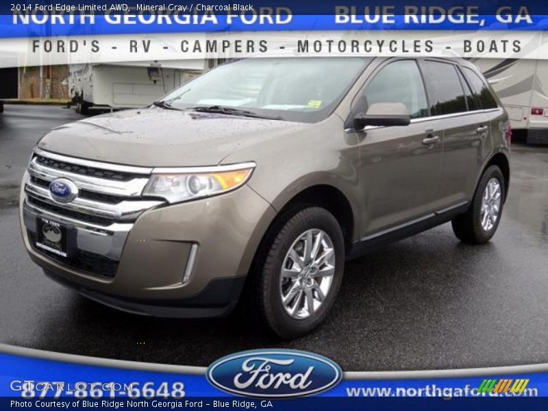 Mineral Gray / Charcoal Black 2014 Ford Edge Limited AWD
