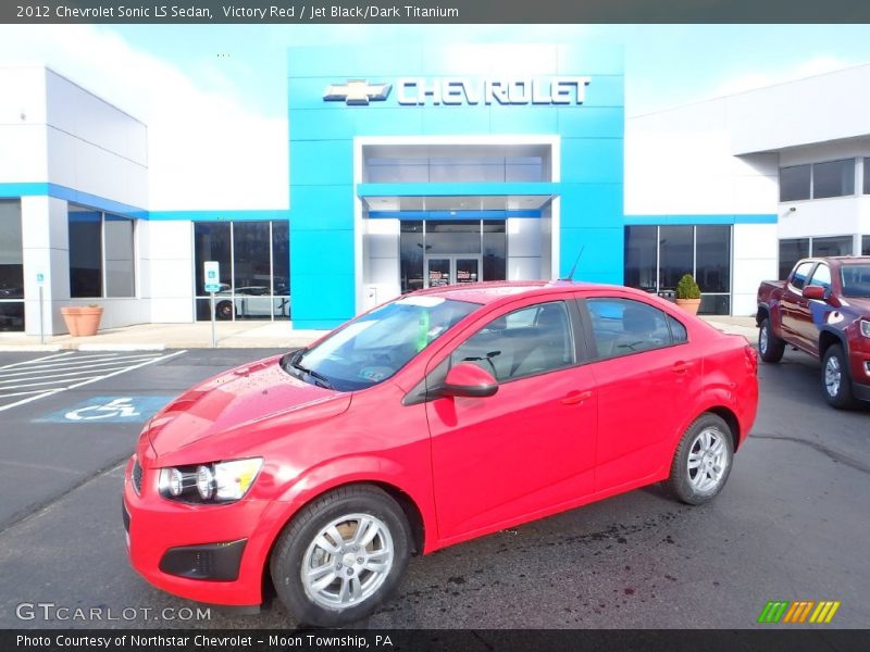 Victory Red / Jet Black/Dark Titanium 2012 Chevrolet Sonic LS Sedan