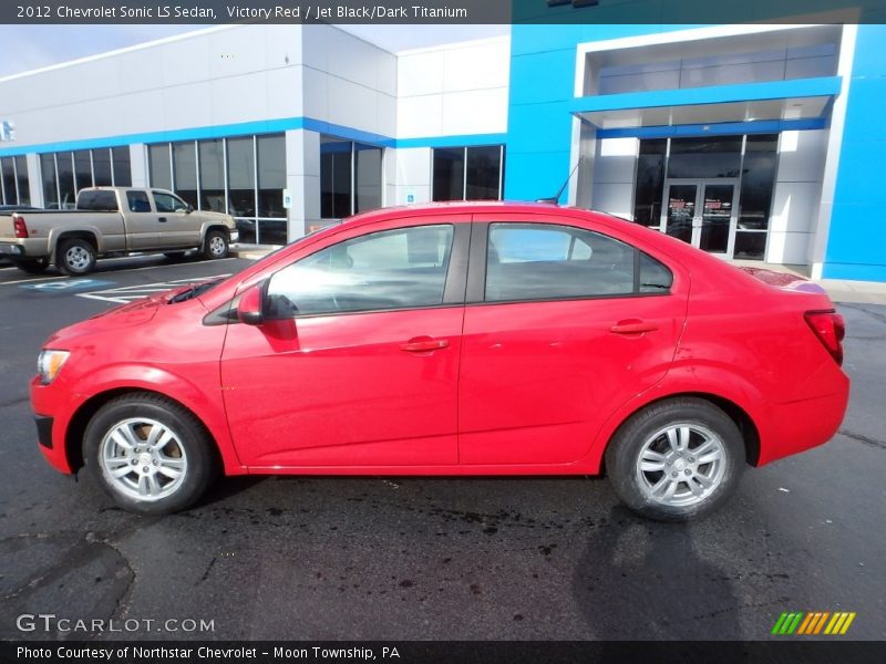 Victory Red / Jet Black/Dark Titanium 2012 Chevrolet Sonic LS Sedan