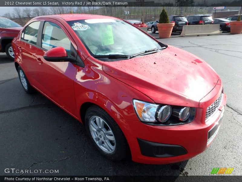 Victory Red / Jet Black/Dark Titanium 2012 Chevrolet Sonic LS Sedan