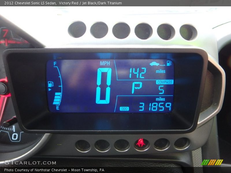 Victory Red / Jet Black/Dark Titanium 2012 Chevrolet Sonic LS Sedan