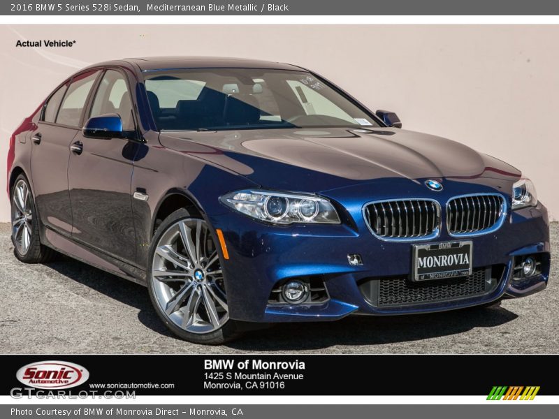 Mediterranean Blue Metallic / Black 2016 BMW 5 Series 528i Sedan