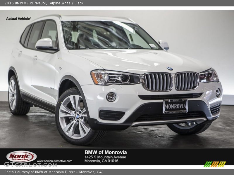 Alpine White / Black 2016 BMW X3 xDrive35i