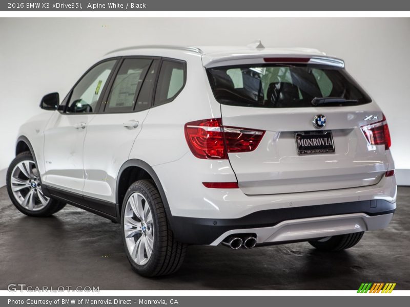 Alpine White / Black 2016 BMW X3 xDrive35i