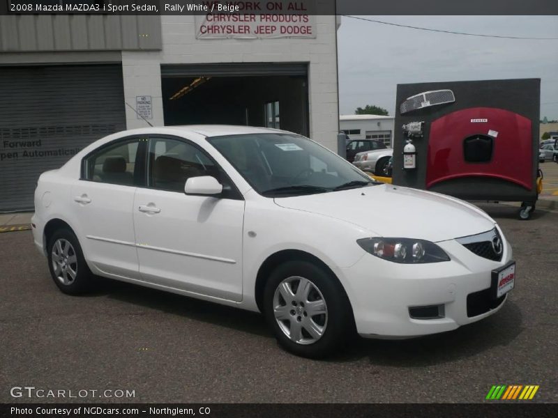 Rally White / Beige 2008 Mazda MAZDA3 i Sport Sedan