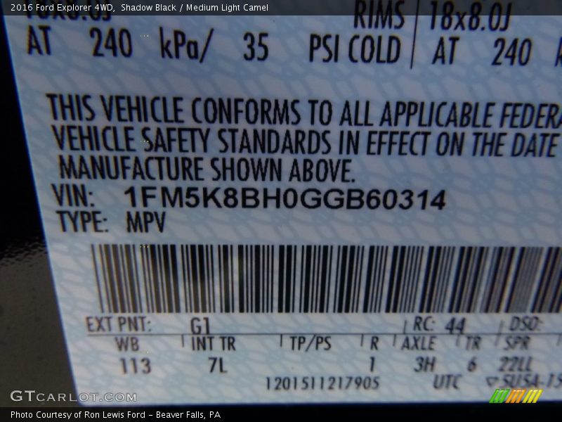 Shadow Black / Medium Light Camel 2016 Ford Explorer 4WD