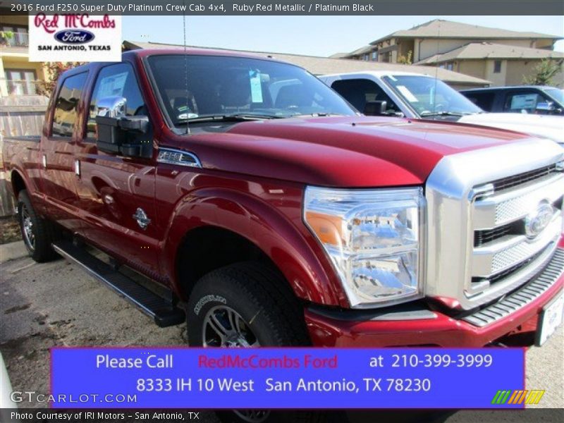 Ruby Red Metallic / Platinum Black 2016 Ford F250 Super Duty Platinum Crew Cab 4x4