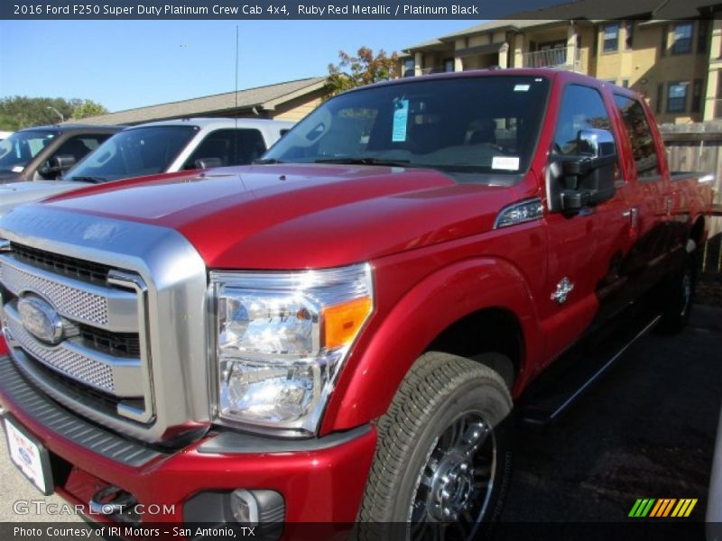Ruby Red Metallic / Platinum Black 2016 Ford F250 Super Duty Platinum Crew Cab 4x4