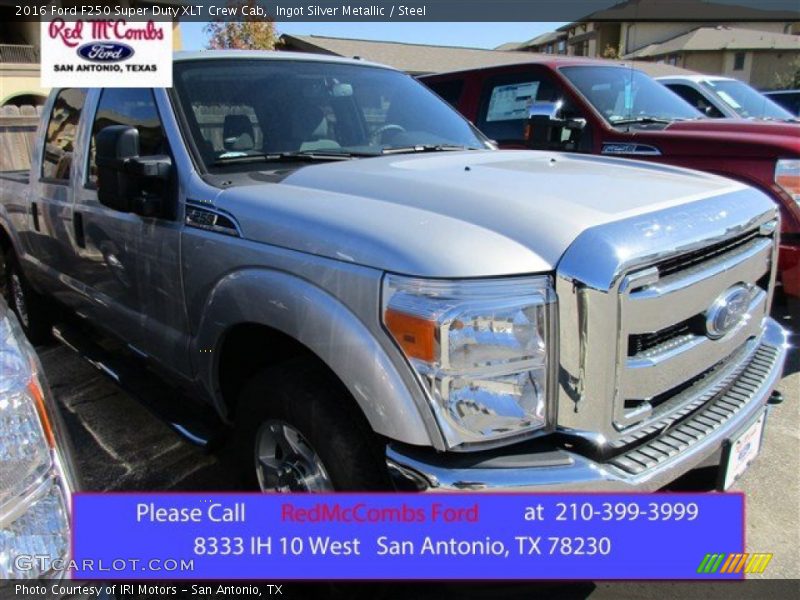 Ingot Silver Metallic / Steel 2016 Ford F250 Super Duty XLT Crew Cab