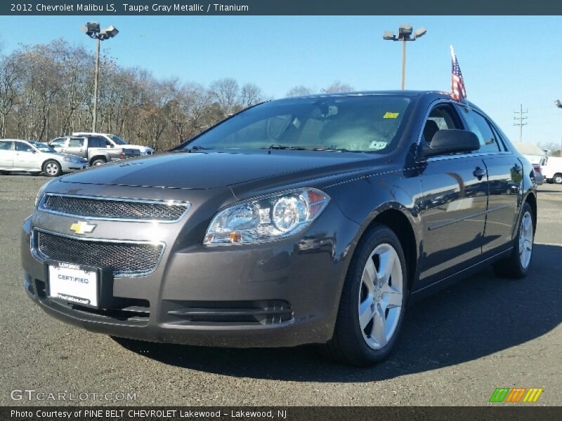 Taupe Gray Metallic / Titanium 2012 Chevrolet Malibu LS