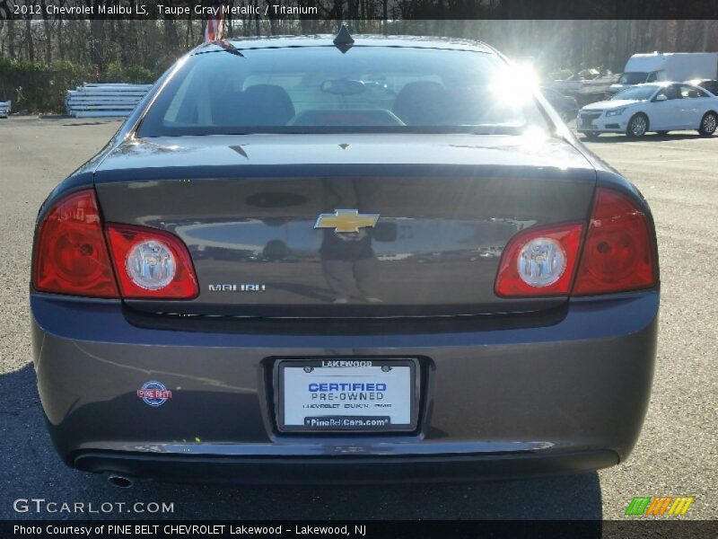 Taupe Gray Metallic / Titanium 2012 Chevrolet Malibu LS