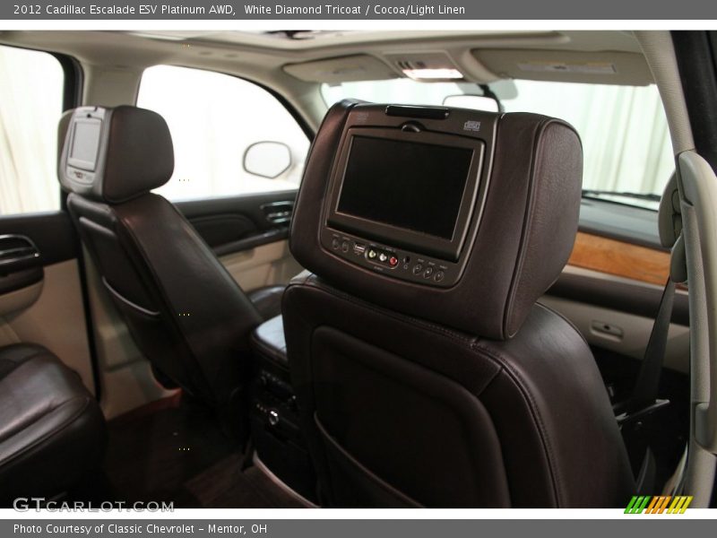 White Diamond Tricoat / Cocoa/Light Linen 2012 Cadillac Escalade ESV Platinum AWD