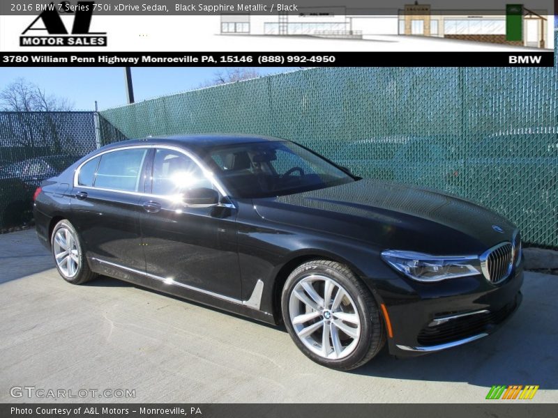 Black Sapphire Metallic / Black 2016 BMW 7 Series 750i xDrive Sedan