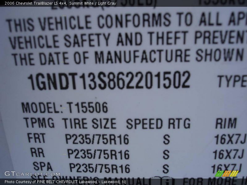 Summit White / Light Gray 2006 Chevrolet TrailBlazer LS 4x4