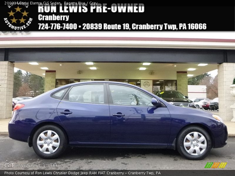 Regatta Blue / Gray 2009 Hyundai Elantra GLS Sedan