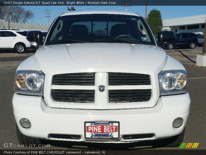 Bright White / Medium Slate Gray 2007 Dodge Dakota SLT Quad Cab 4x4