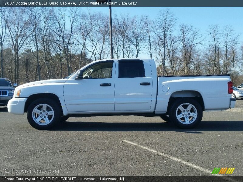 Bright White / Medium Slate Gray 2007 Dodge Dakota SLT Quad Cab 4x4