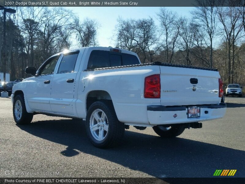 Bright White / Medium Slate Gray 2007 Dodge Dakota SLT Quad Cab 4x4
