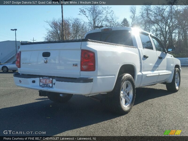 Bright White / Medium Slate Gray 2007 Dodge Dakota SLT Quad Cab 4x4