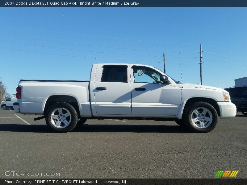 Bright White / Medium Slate Gray 2007 Dodge Dakota SLT Quad Cab 4x4