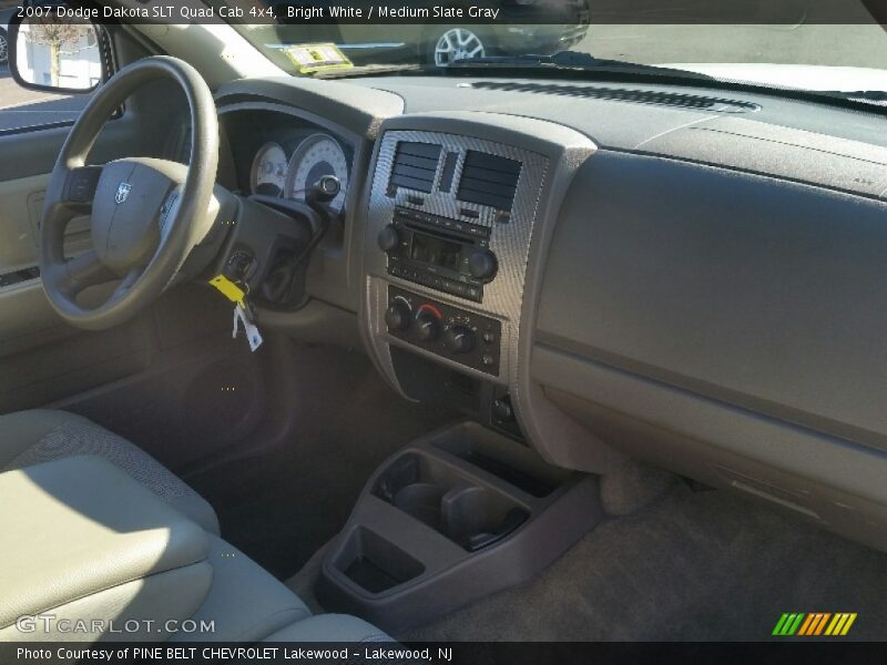 Bright White / Medium Slate Gray 2007 Dodge Dakota SLT Quad Cab 4x4