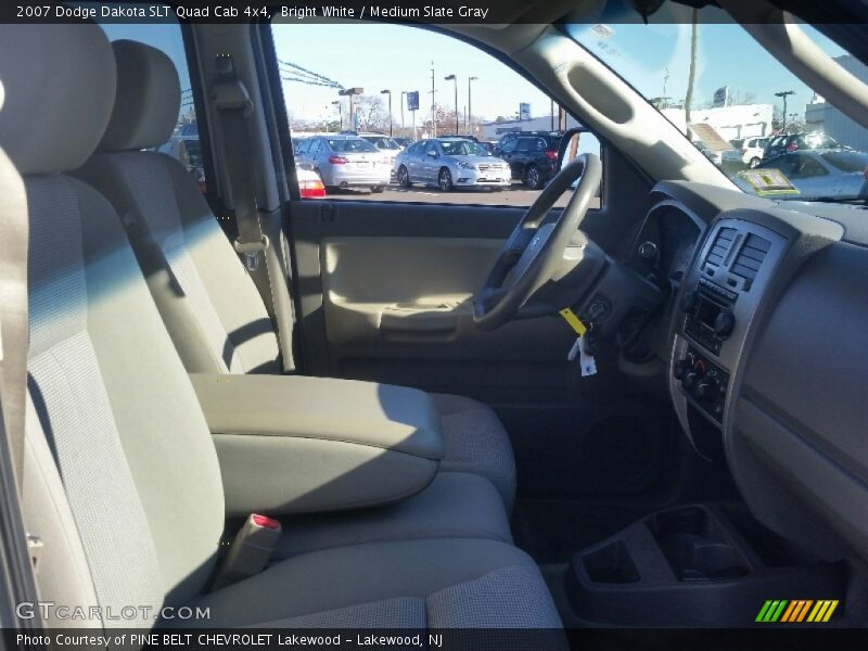 Bright White / Medium Slate Gray 2007 Dodge Dakota SLT Quad Cab 4x4